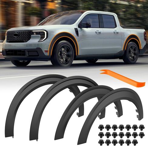 حاجز مشاعل لسيارة Ford Maverick 2026 2025 2024 2026 2022 واقيات حواجب العجلات الأمامية والخلفية بدون حفر ملحقات مافريك (4 قطعة) in Kuwait