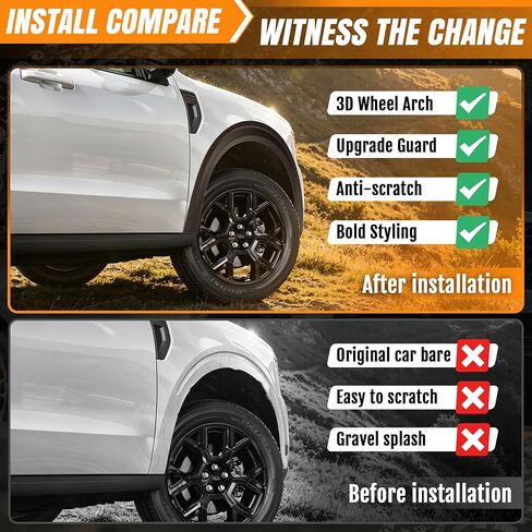 حاجز مشاعل لسيارة Ford Maverick 2026 2025 2024 2026 2022 واقيات حواجب العجلات الأمامية والخلفية بدون حفر ملحقات مافريك (4 قطعة) in Kuwait