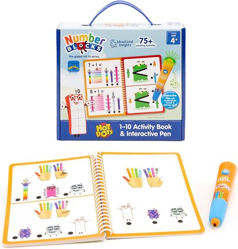 رؤى تعليمية Hot Dots Numberblocks أرقام المصنف 1-10 مع قلم تفاعلي، أكثر من 75 نشاطًا، هدية للأطفال من سن 4 سنوات فما فوق in Saudi Arabia