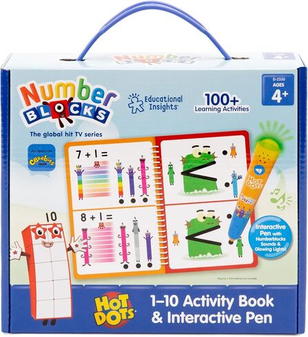 رؤى تعليمية Hot Dots Numberblocks أرقام المصنف 1-10 مع قلم تفاعلي، أكثر من 75 نشاطًا، هدية للأطفال من سن 4 سنوات فما فوق in Saudi Arabia