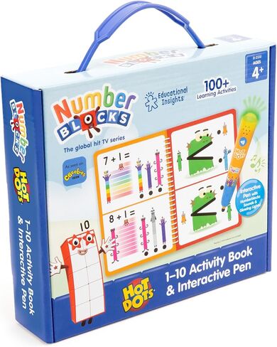 رؤى تعليمية Hot Dots Numberblocks أرقام المصنف 1-10 مع قلم تفاعلي، أكثر من 75 نشاطًا، هدية للأطفال من سن 4 سنوات فما فوق in Saudi Arabia