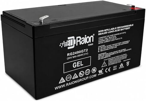 لعبة ركوب جل Raion Power 24V 9AH/20HR بطارية 24 فولت - ترقية وقت التشغيل الممتد - متوافقة مع ألعاب Ottaro Kids Ride On UTV واختيار ألعاب أخرى - استبدال بطاريات Longway 12FM7 7Ah in Kuwait
