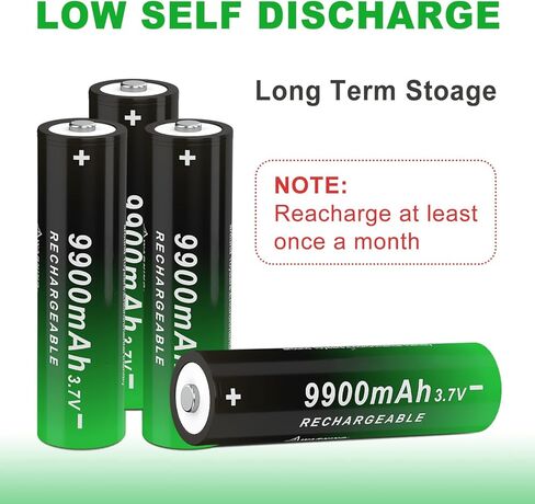 3.7 Volt Ni-MH Button Top Lithium Polymer Ion Rechargeable Battery Upgrade Capacity Batteries for Flashlights, Bluetooth Speaker, Headlamp, Toy Tools Use, 2 Pcs in Kuwait