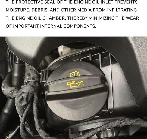 Engine Oil Filler Cap Replacement, Durable Oil Fill Cap for Secure Sealing, Leak-Proof Tight Fit Design with Identification Pattern, Replaces OEM 06K103485A, Compatible with VW Audi in Kuwait