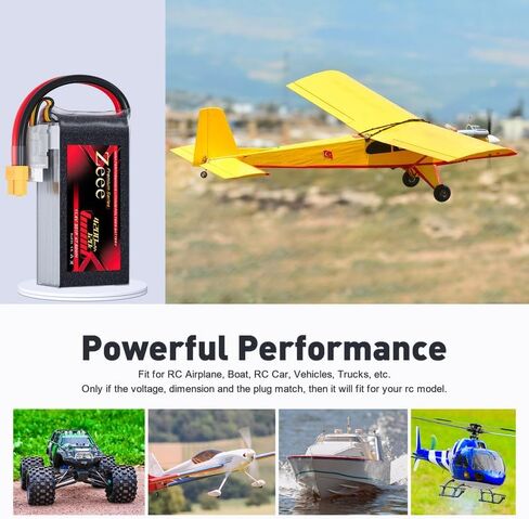 Zeee Premium Series 3S Lipo Battery 4200mAh 11.4V High Voltage Shorty Battery 120C with XT60 Plug Soft Case HV Lipo Compatible with Rock Crawler Helicopter Airplane Drone Boat Racing Models(2 Pack) in Kuwait