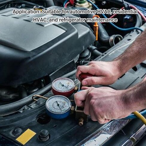 Luocute 3 Way AC Manifold Gauge Set, Heavy Duty HVAC Diagnostic Charging Tool, with 5ft Hose Quick Couplers Adapter and Repair Kit for R134A R12 R22 R502 Refrigerants in Kuwait