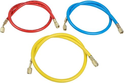 Diagnostic Manifold Gauge Set R410a R32 R22 R134a Ac Tools with 3 Hoses Brass Aluminum Body from 0 to 55 Bar Dual Gauges Auto Hvac Leak Test in Kuwait