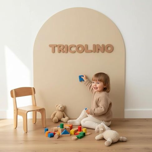 Upgraded | TRICOLINO Magnetic Arch Wall Decal | Beige | Premium Large size 32"×40" | Dual-Surface Dry Erase Playroom Board | Renter-Friendly Peel & Stick, No Damage | Kit Includes Chalk, Tray & Eraser in Kuwait