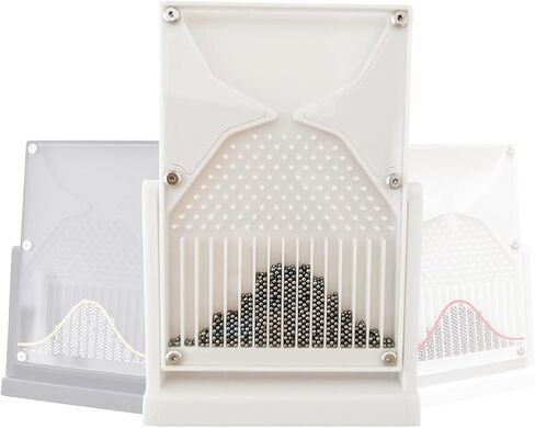 Galton Board Probability Demonstrator - نموذج التوزيع الطبيعي مقاس 12 × 18 سم للفصول الدراسية والمدرسة المنزلية والمكتب | أداة تدريس الفيزياء جاهزة للاستخدام، هدية STEM ولعبة مكتبية (منحنى أحمر) in Kuwait