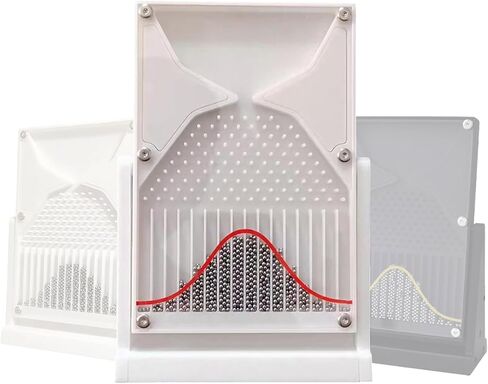 Galton Board Probability Demonstrator - نموذج التوزيع الطبيعي مقاس 12 × 18 سم للفصول الدراسية والمدرسة المنزلية والمكتب | أداة تدريس الفيزياء جاهزة للاستخدام، هدية STEM ولعبة مكتبية (منحنى أحمر) in Kuwait
