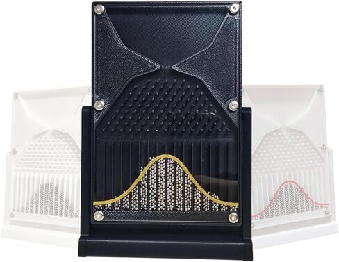Galton Board Probability Demonstrator - نموذج التوزيع الطبيعي مقاس 12 × 18 سم للفصول الدراسية والمدرسة المنزلية والمكتب | أداة تدريس الفيزياء جاهزة للاستخدام، هدية STEM ولعبة مكتبية (منحنى أحمر) in Kuwait