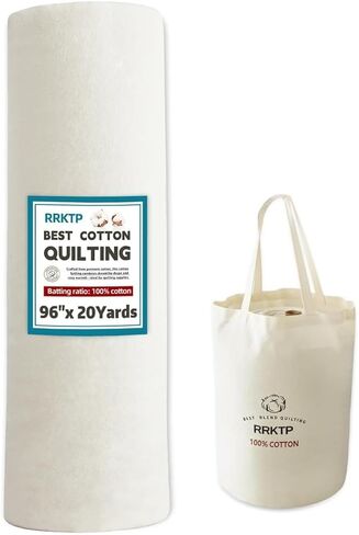 RRKTP Cotton Quilt Batting By The Roll，100% Cotton Batting for Quilting,Warm Soft Natural Batting for Sewing,Stuffing for Crafts Handmade Quilts& Sewing Project-96 X 20 Yard in Saudi Arabia