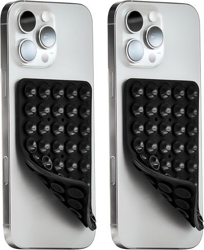 2 Pack Silicone Suction Cup Phone Case Mount Double Sided, Sticky Grip Holder for Cellphone, Hands-Free Phone Accessories Strong Grip Holder for Selfie and Video (Transparent) in Saudi Arabia