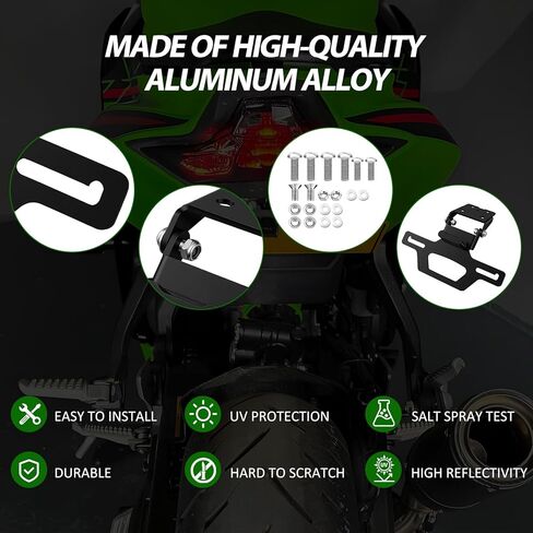دراجة نارية مرتبة الذيل الحاجز مزيل لوحة ترخيص قوس حامل متوافق مع النينجا ZX4R ZX4RR ZX400 ZX25R 2023 2024 2025 in Kuwait