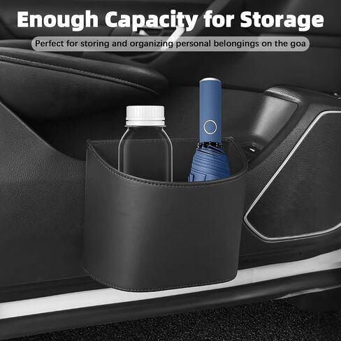 Small Car Trash Can,Cute Leakproof Car Trash Bin,Car Garbage Can Garbage Container Bin Hanging on the Door,Automotive Garbage Cans Organizer for Vehicle Back/Front Seat/Console (Black) in Kuwait