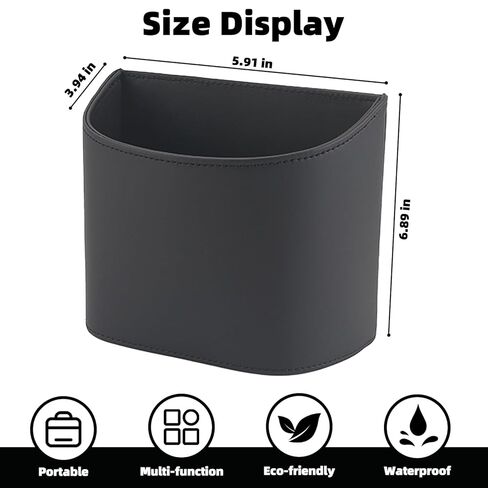 Small Car Trash Can,Cute Leakproof Car Trash Bin,Car Garbage Can Garbage Container Bin Hanging on the Door,Automotive Garbage Cans Organizer for Vehicle Back/Front Seat/Console (Black) in Kuwait