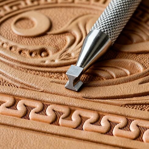 Hourglass Border Leather Stamps 304 Steel Leathercraft Staming Tool for Professional Carving DIY (Large,Smooth) in Kuwait