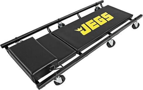 مجموعة مقاعد JEGS الزاحفة والميكانيكية | حشوة رغوة الذاكرة | الشعار الأسود | سعة 350 رطل | عجلات 2 بوصة in Kuwait