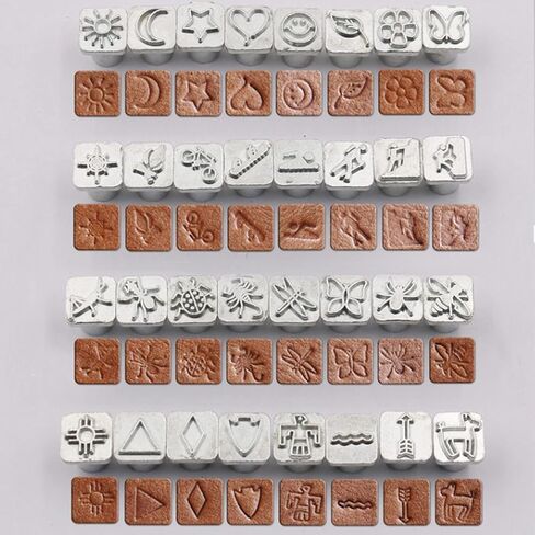 KIMISS DIY Leather Craft Stamping Tool Kit with 32PCS Cartoon Animal & Plant Leather Stamp Punch Set, for Embossing Leather Tags and Metal Stamping (Animal Print Punch) in Kuwait