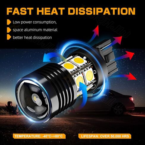7440 7443 LED Backup Reverse Light Bulbs, Compatible For Chevy Camaro 2016 2017 2018 2019 2020 2021, 6000K White 300% Brightness, Plug n Play, Pack of 2 in Kuwait