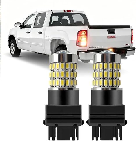 مصابيح إضاءة عكسية LED احتياطية لسيارة GMC Sierra 1500 1999-2013، 6000K أبيض، 3156 3157، عبوتان in Kuwait