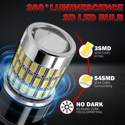 مصابيح إضاءة عكسية LED احتياطية لسيارة GMC Sierra 1500 1999-2013، 6000K أبيض، 3156 3157، عبوتان in Kuwait