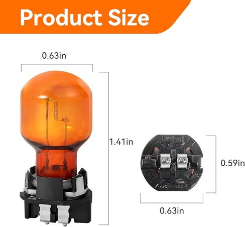 2 Pack PWY24W 24W 12V Amber Turn Signal Light Bulbs, Replacement for 2016-2017 Volkswagen Passat/Lavida/Octavia, Audi A4/Q3/Q7, Ford Fusion/Mondeo/EDGE, Fits Part #12174, 12174NA, 12174 NAHTR in Kuwait