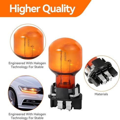 2 Pack PWY24W 24W 12V Amber Turn Signal Light Bulbs, Replacement for 2016-2017 Volkswagen Passat/Lavida/Octavia, Audi A4/Q3/Q7, Ford Fusion/Mondeo/EDGE, Fits Part #12174, 12174NA, 12174 NAHTR in Kuwait
