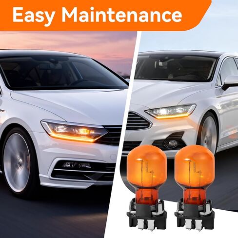 2 Pack PWY24W 24W 12V Amber Turn Signal Light Bulbs, Replacement for 2016-2017 Volkswagen Passat/Lavida/Octavia, Audi A4/Q3/Q7, Ford Fusion/Mondeo/EDGE, Fits Part #12174, 12174NA, 12174 NAHTR in Kuwait