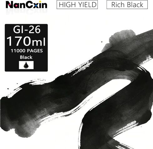 GI-26 GI26 Black Ink Bottle Refills for Canon 26 GI26 GI-26 Ink Refill Bottles for Canon MAXIFY GX7021 GX6021 GX7020 GX6020 GX4020 GX5020 GX3020 GX6120 Megatank Printer Ink Bottles (4-Bottle 170ML) in Kuwait