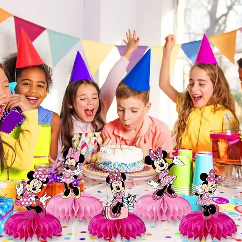 For Minnie Birthday Party Supplies, 9Pcs Honeycomb Centerpieces for Mouse Party Decorations, Double Sided Table Decorations Centerpieces Party in Kuwait