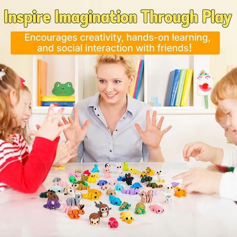 58 PCS 3D Printed Animals, Articulated Mini Animal Figures, Flexible Fidget Toys, Bulk Classroom Rewards, Colorful Desk Decor, Collectible 3D Print Toys in Kuwait