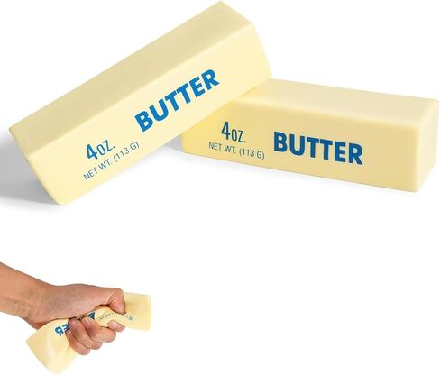 Slow Rebound Butter Squeeze Stress Ball, Realistic Soft Foam Stress Relief Toy for Adults, Anxiety Relief Desk Fidget, Sensory Relaxation Too (2 Pack) in Kuwait