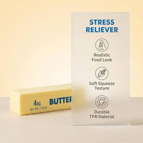 Slow Rebound Butter Squeeze Stress Ball, Realistic Soft Foam Stress Relief Toy for Adults, Anxiety Relief Desk Fidget, Sensory Relaxation Too (2 Pack) in Kuwait