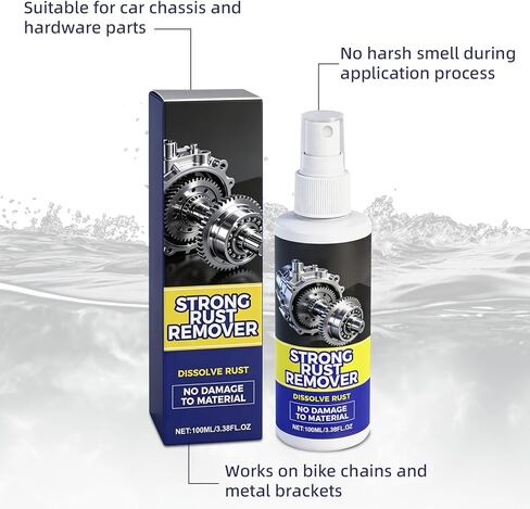 2PCS Rust Remover Spray for Metal, Heavy Duty Rust Removal Spray, Multipurpose Rust Stain Remover for Cars, Tools and Metal Chains in Saudi Arabia