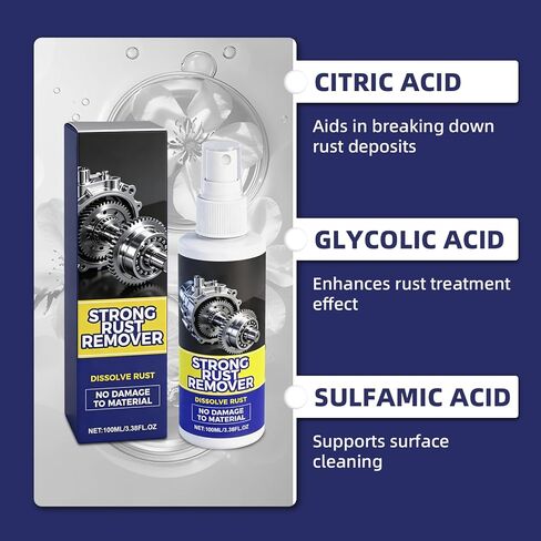 2PCS Rust Remover Spray for Metal, Heavy Duty Rust Removal Spray, Multipurpose Rust Stain Remover for Cars, Tools and Metal Chains in Saudi Arabia