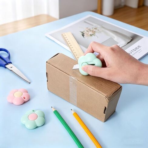 15 Pcs Mini Utility Knives Cute Flower Shaped Box Cutter Retractable Letter Opener Portable Cutter with Hole for Office Home Use in Kuwait