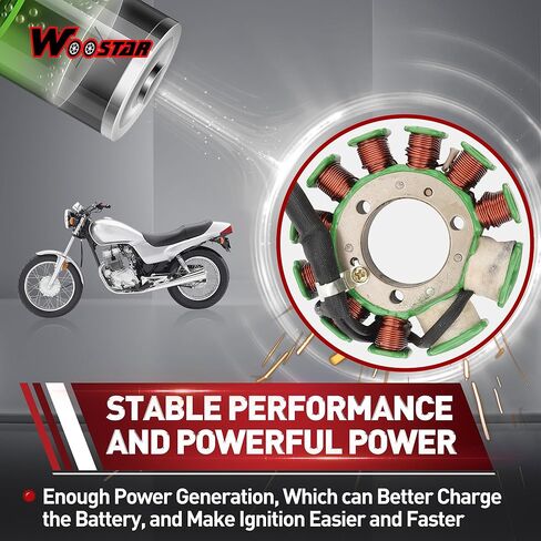 WOOSTAR 11 Coil 7 Wire Magneto Stator Replacement for 1996-2016 CMX250X Rebel 1996-2014 CMX250 Rebel 1991-2008 CB250 Nighthawk 1992-2000 CB250 OEM 31120-KBG-004 31120-KEN-691 31120-KBG-A01 in Kuwait
