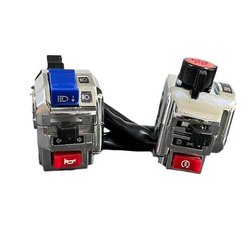 Motorcycle Handlebar Flameout Switch ON Off Button 12V 10A Silver Compatible with Universal Moto ATV Bike in Kuwait