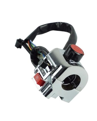 Motorcycle Handlebar Flameout Switch ON Off Button 12V 10A Silver Compatible with Universal Moto ATV Bike in Kuwait
