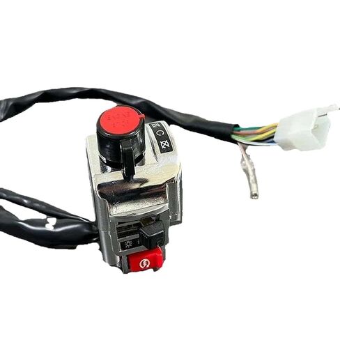 Motorcycle Handlebar Flameout Switch ON Off Button 12V 10A Silver Compatible with Universal Moto ATV Bike in Kuwait