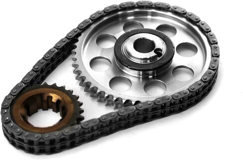 Speedmaster PCE264.1010 Compatible with Ford 302 351C Cleveland Double Roller 9 Keyway Billet Steel Timing Chain Kit in Kuwait