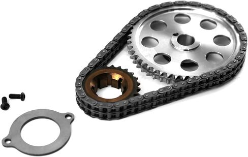 Speedmaster PCE264.1010 Compatible with Ford 302 351C Cleveland Double Roller 9 Keyway Billet Steel Timing Chain Kit in Kuwait