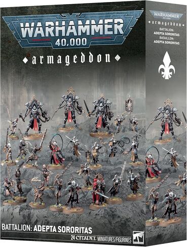 Armageddon Battalion Adepta Sororitas Box Set for Warhammer 40,000, 24 Miniatures Including Paragon Warsuits, Repentia Squad, Novitiates, Multipart Plastic Model Kit in Kuwait
