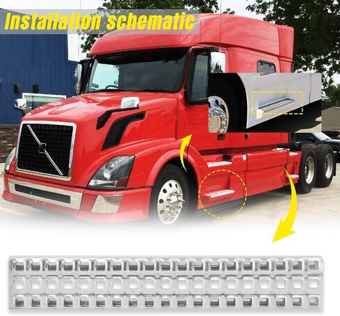 Rear Fairing Aluminum Step Pedal Compatible with Volvo Truck VN VNL 1997-2017 16.7X5IN(42.5X13CM)) in Kuwait