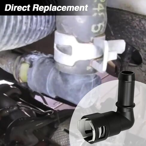 موصل خرطوم سخان EVRBUL أنبوب 5/8 بوصة إلى خرطوم 5/8 بوصة مناسب لسيارة Chevy Ford GMC Buick Jeep Dodge Chrysler، محول نظام التبريد موصل الكوع 90 درجة مع استبدال المشبك # 15139564 800-416 in Kuwait
