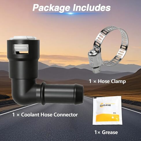 موصل خرطوم سخان EVRBUL أنبوب 5/8 بوصة إلى خرطوم 5/8 بوصة مناسب لسيارة Chevy Ford GMC Buick Jeep Dodge Chrysler، محول نظام التبريد موصل الكوع 90 درجة مع استبدال المشبك # 15139564 800-416 in Kuwait