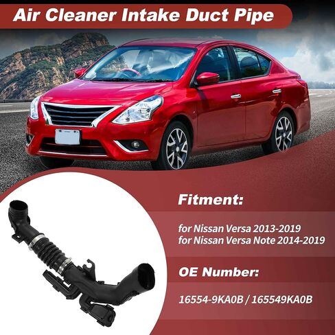 خرطوم آخذ للهواء لنيسان فيرسا/فيرسا نوت 1.6L L4 GAS 2013-2019 No.16554-9KA0B/165549KA0B أنبوب مجرى الهواء مع المشابك المطاط الأسود 1 قطعة in Kuwait