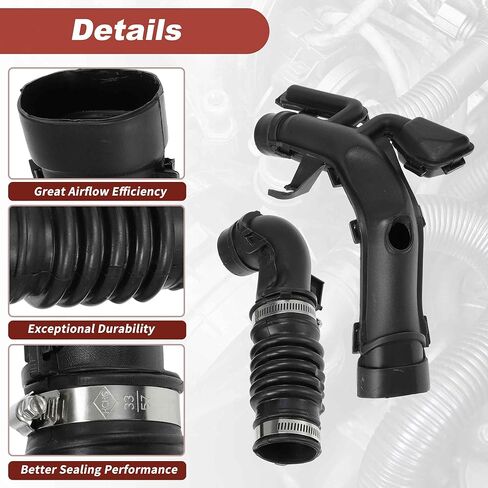 خرطوم آخذ للهواء لنيسان فيرسا/فيرسا نوت 1.6L L4 GAS 2013-2019 No.16554-9KA0B/165549KA0B أنبوب مجرى الهواء مع المشابك المطاط الأسود 1 قطعة in Kuwait