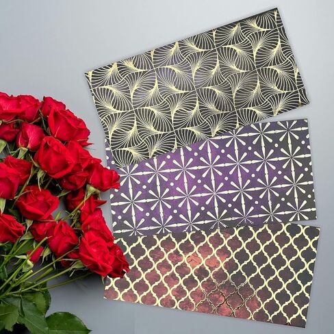 PARTH IMPEX Shagun Gift Envelopes for Cash (Pack of 60) 3.5" x 7" Stunning Gold Foil Stamping, Vintage Rustic Decorative Fancy Money Saving Holder Card for Christmas Birthday Wedding Graduation in Kuwait